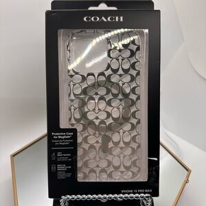 Coach Metallic Gray iPhone 15 Pro Max Case